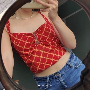thrifted red yellow tank top